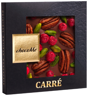 chocoMe Молочный шоколад с ягодами красной смородины, орехами Пекан, ягодами малины chocoMe Молочный шоколад с ягодами красной смородины, орехами Пекан, ягодами малины