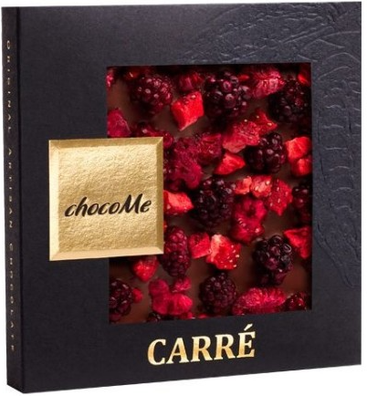 chocoMe Горький шоколад, лиофилизированная ежевика, лиофилизированная вишня, лиофилизированная малин