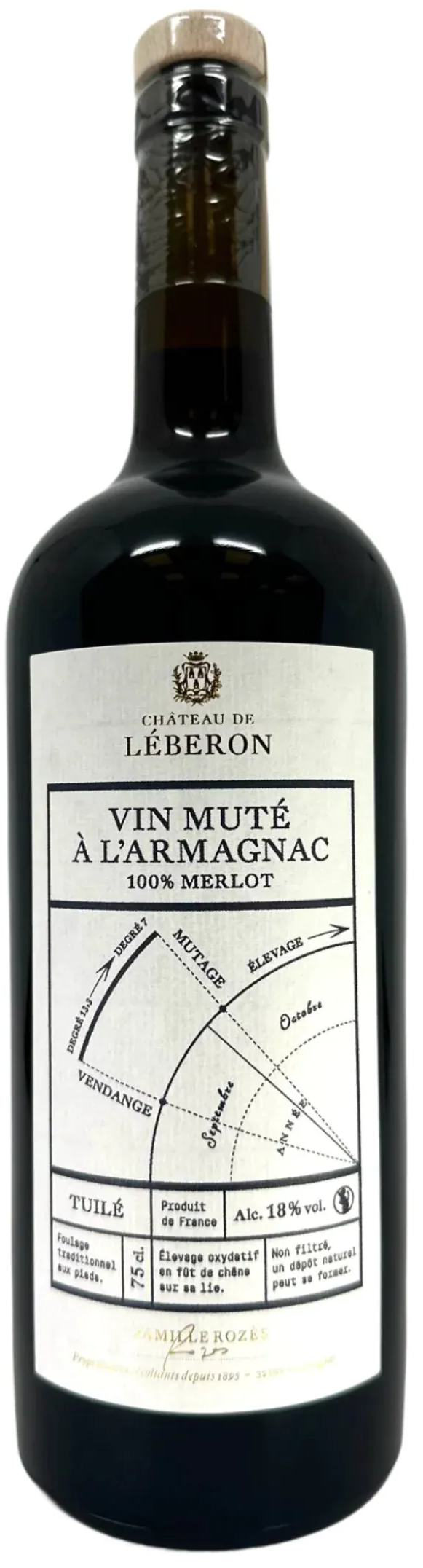 Шато де Леберон Ван Мюте а л'Арманьяк 100% Мерло (Château de Léberon Vin Muté à l’Armagnac 2022 100% Merlot)